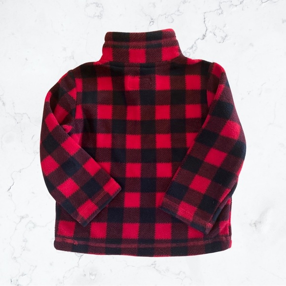THE Children’s Place Plaid Red/black Zip up Sweater Long Sleeve NWT - Picture 4 of 6